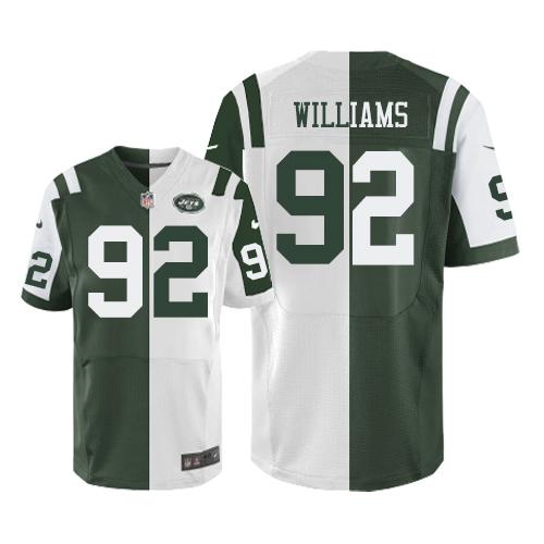 Nike Jets #92 Leonard Williams Green/White Men's Stitched NFL Elite Split Jersey - Click Image to Close